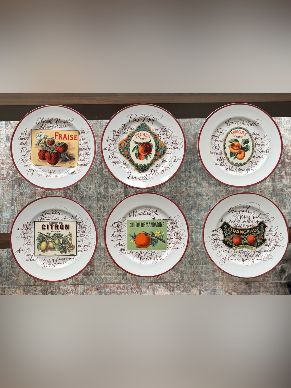 Williams-Sonoma Rosanna Harvest Market Dessert Plates – Set of 6 w/ Original Box